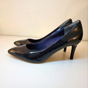 Rockport Navy Blue Patent Leather Total Motion 75mm pump